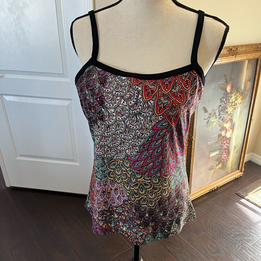 Women’s extra-large Paisley peacock tank top